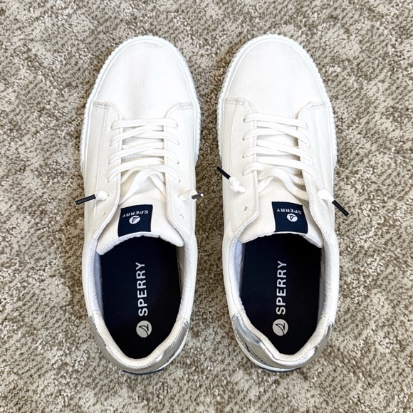 Sperry Seabed LTT Women’s White/Silver Canvas Slip-On Sneaker—9 1/2 - Picture 4 of 9